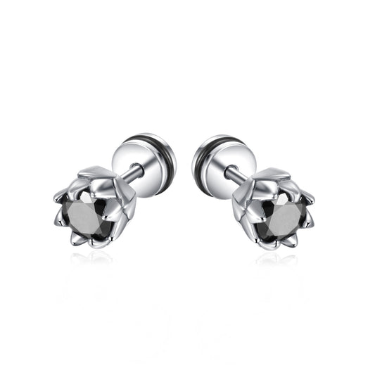 Stainless Steel Bud Shape Stud Earrings