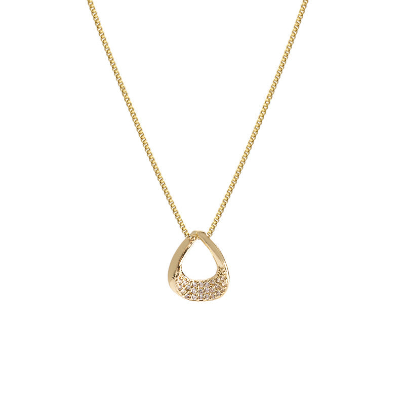 Light Luxury Niche High Sense Simple Geometry Full Diamond Necklace