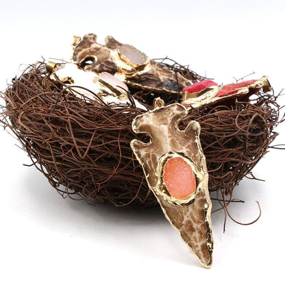 Crystal Anchor Arrow Shield Necklace