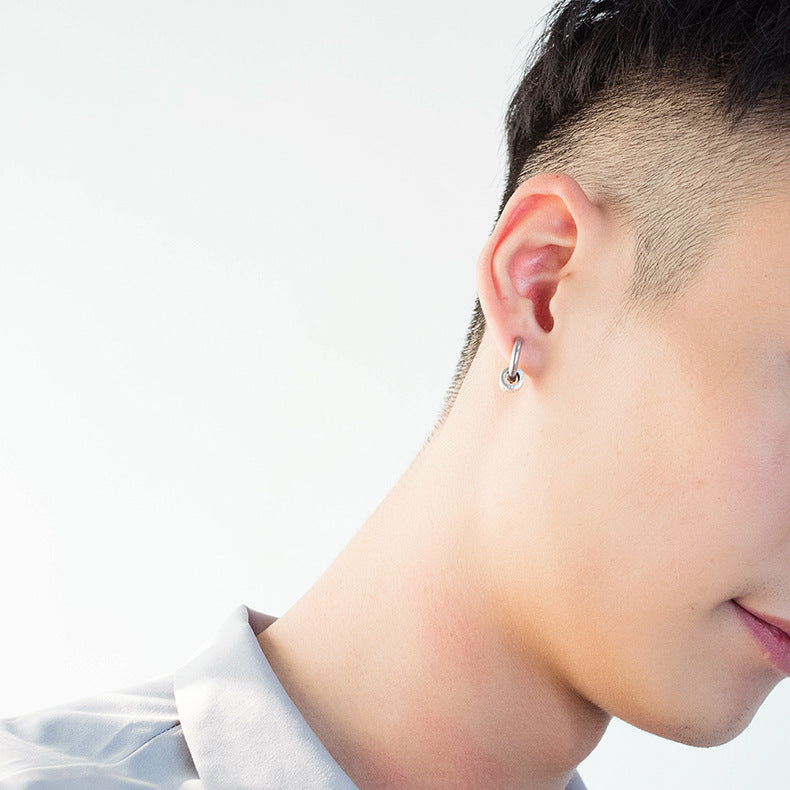 Stainless Steel Viki Totem Ferrule Hoop Earrings