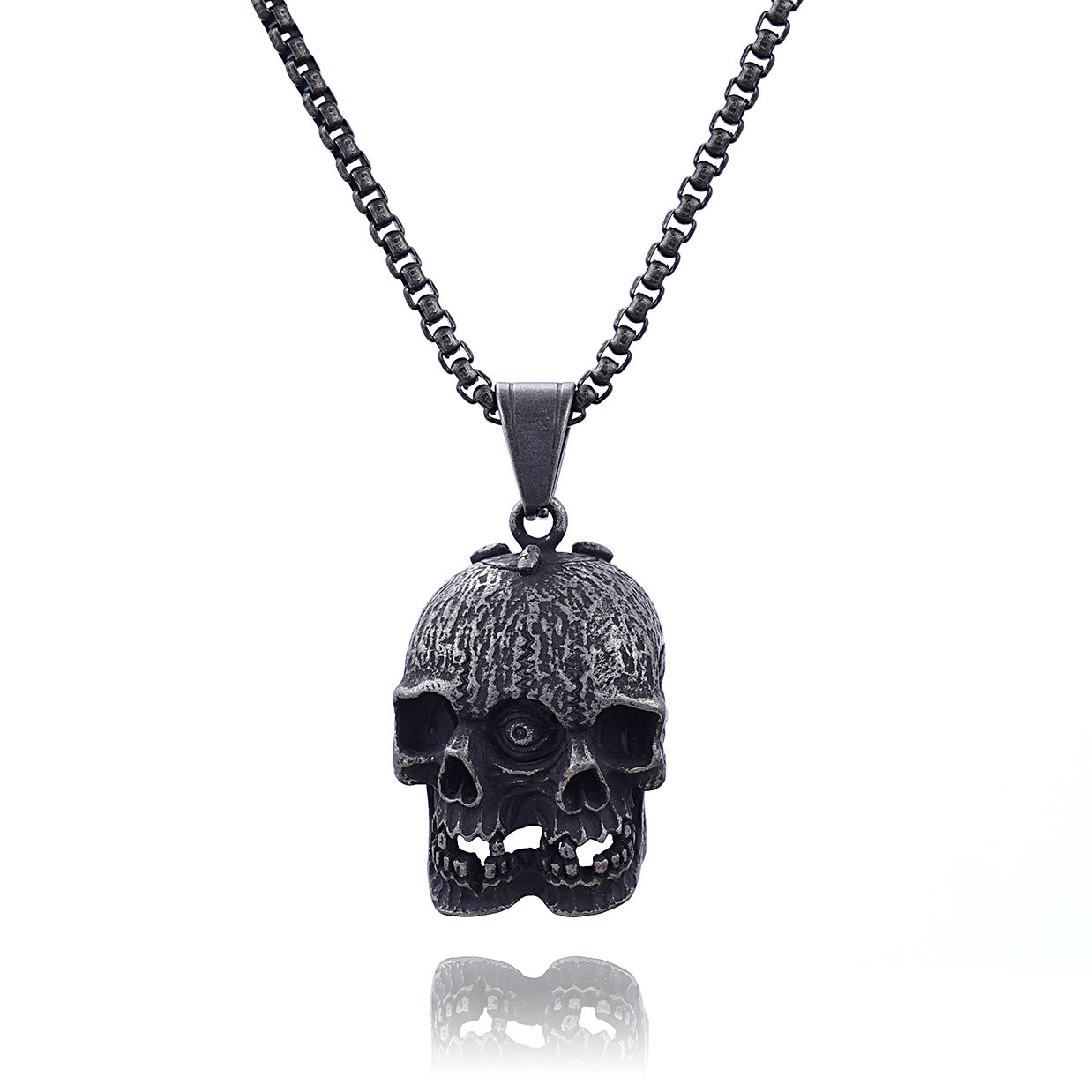 Vintage Double-sided One-eyed Ghost Skull Pendant