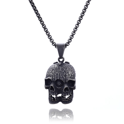 Vintage Double-sided One-eyed Ghost Skull Pendant