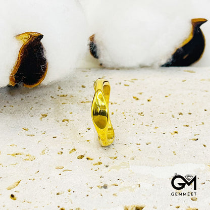 Gold Shaped Titanium Steel Ring