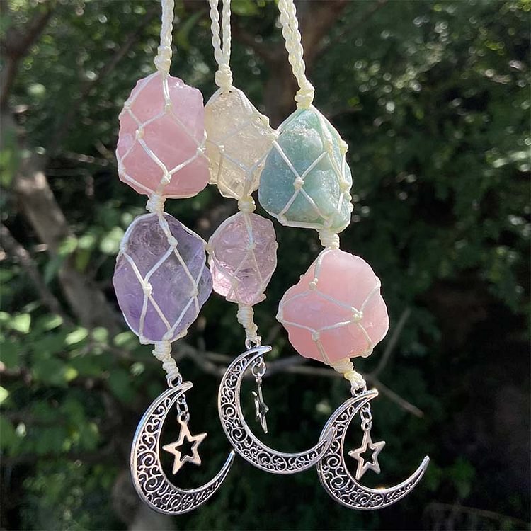 Crystal Stone Moon&Star Symbol Wind Chime