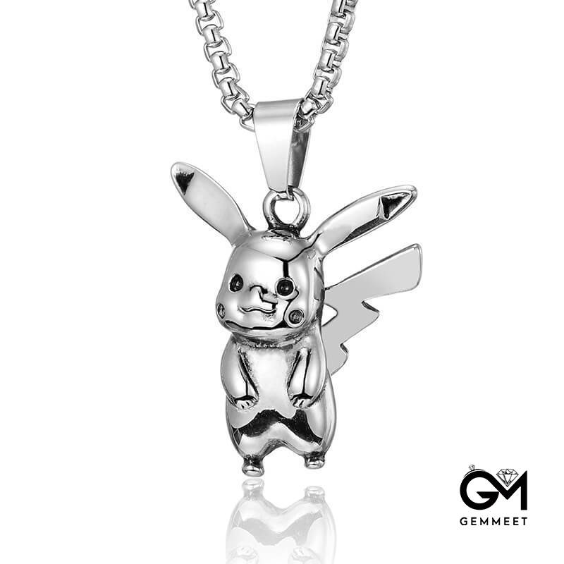 Titanium Steel Pikachu Cartoon Necklace