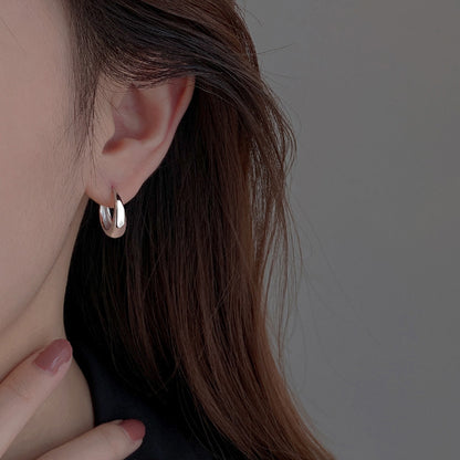 S925 Sterling Silver Round Plain Hoop Earrings