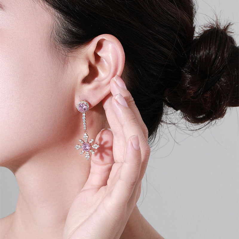 Sweet Petals Retro Luxury Fashionable Long Earrings for Women