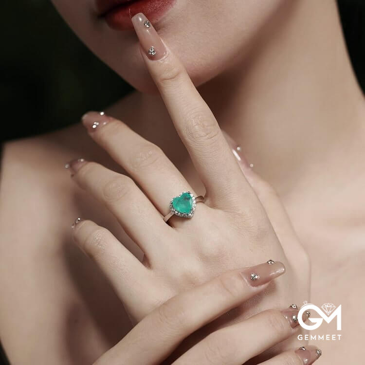 Heart Shape Paraiba Tourmaline Exquisite Ring