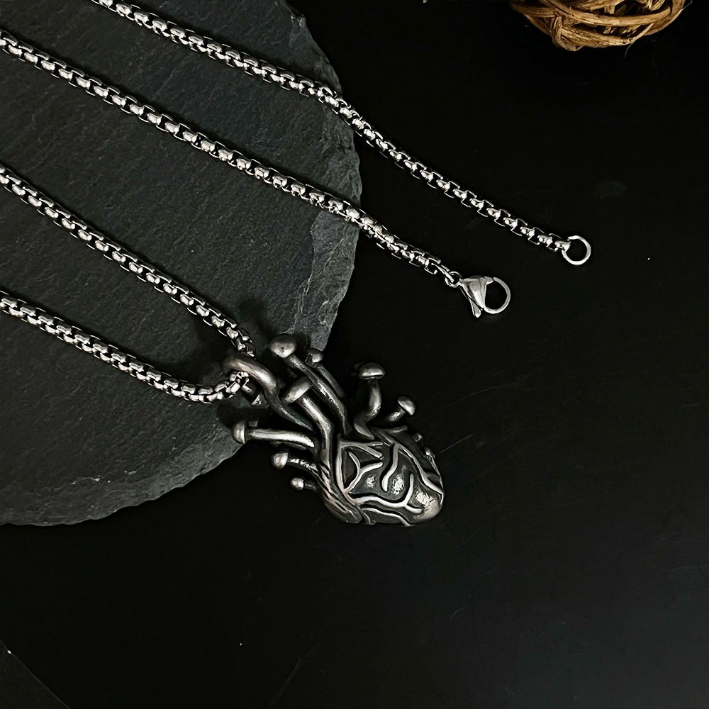 Heart Pulse Jump Stainless Steel Pendant Necklace