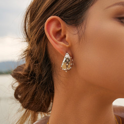 Titanium Steel Earrings Set with Zircon Earrings