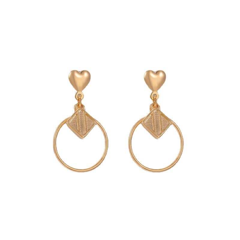 Geometric Square Circle Earrings