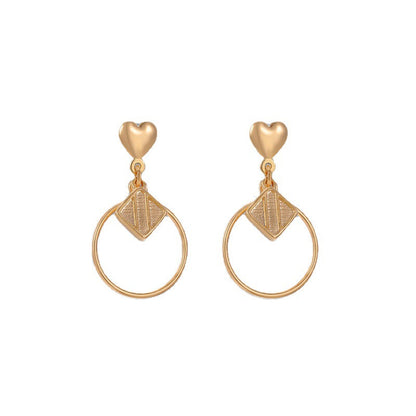 Geometric Square Circle Earrings