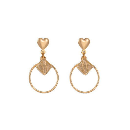 Geometric Square Circle Earrings