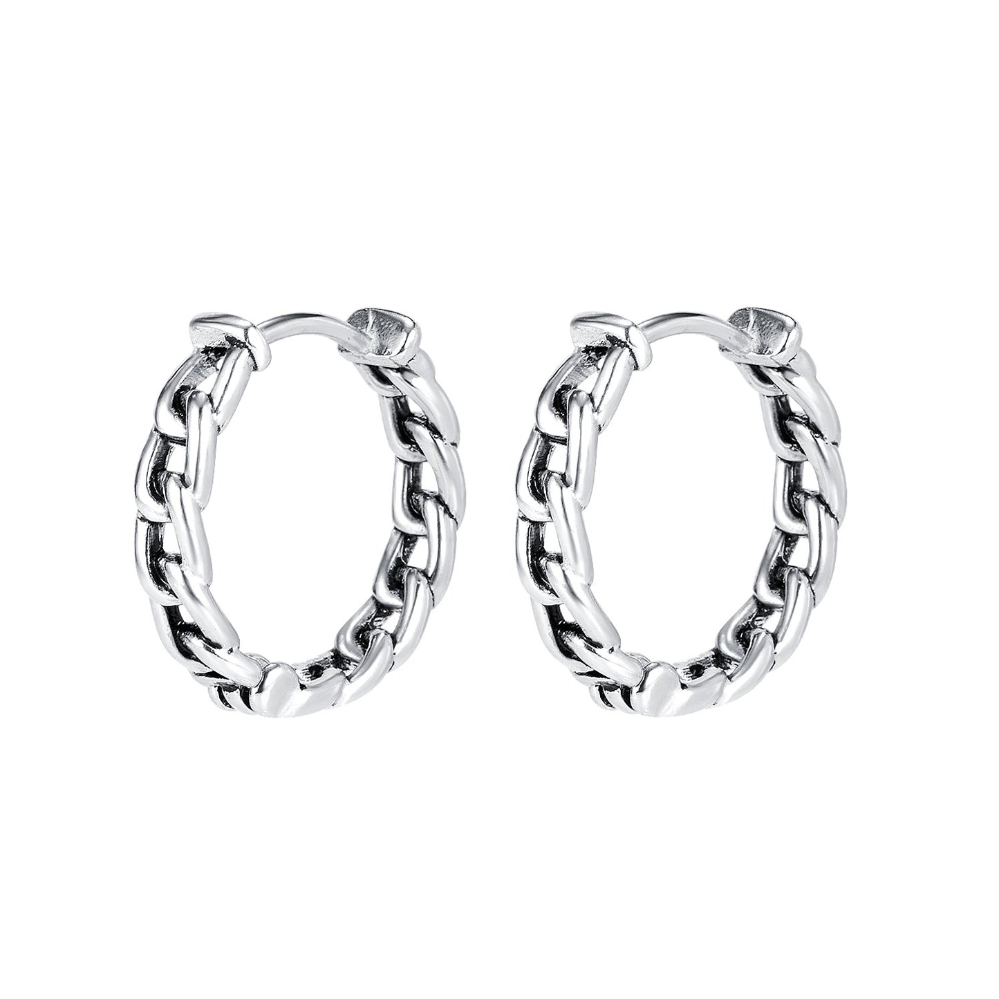 Stainless Steel Chain Hoop Earrings