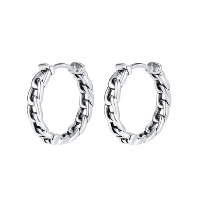Stainless Steel Chain Hoop Earrings