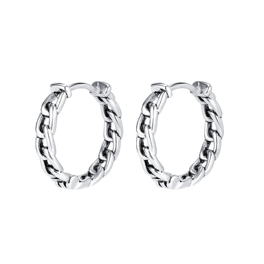 Stainless Steel Chain Hoop Earrings