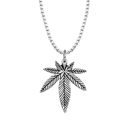 Maple Titanium Steel Personality Sweater Necklace