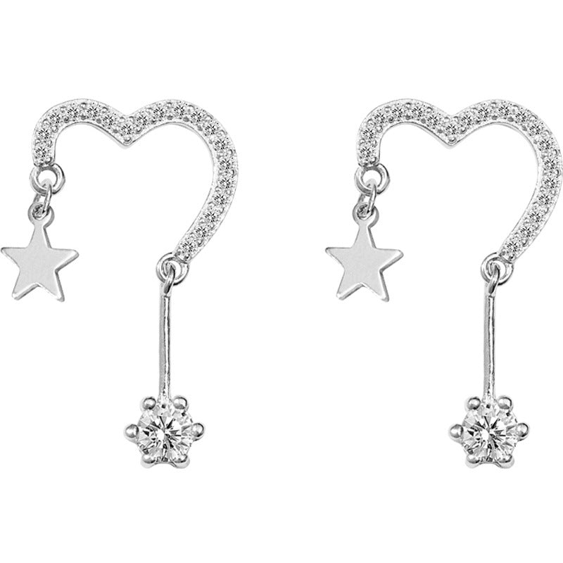 Love Short Five-pointed Star Earrings