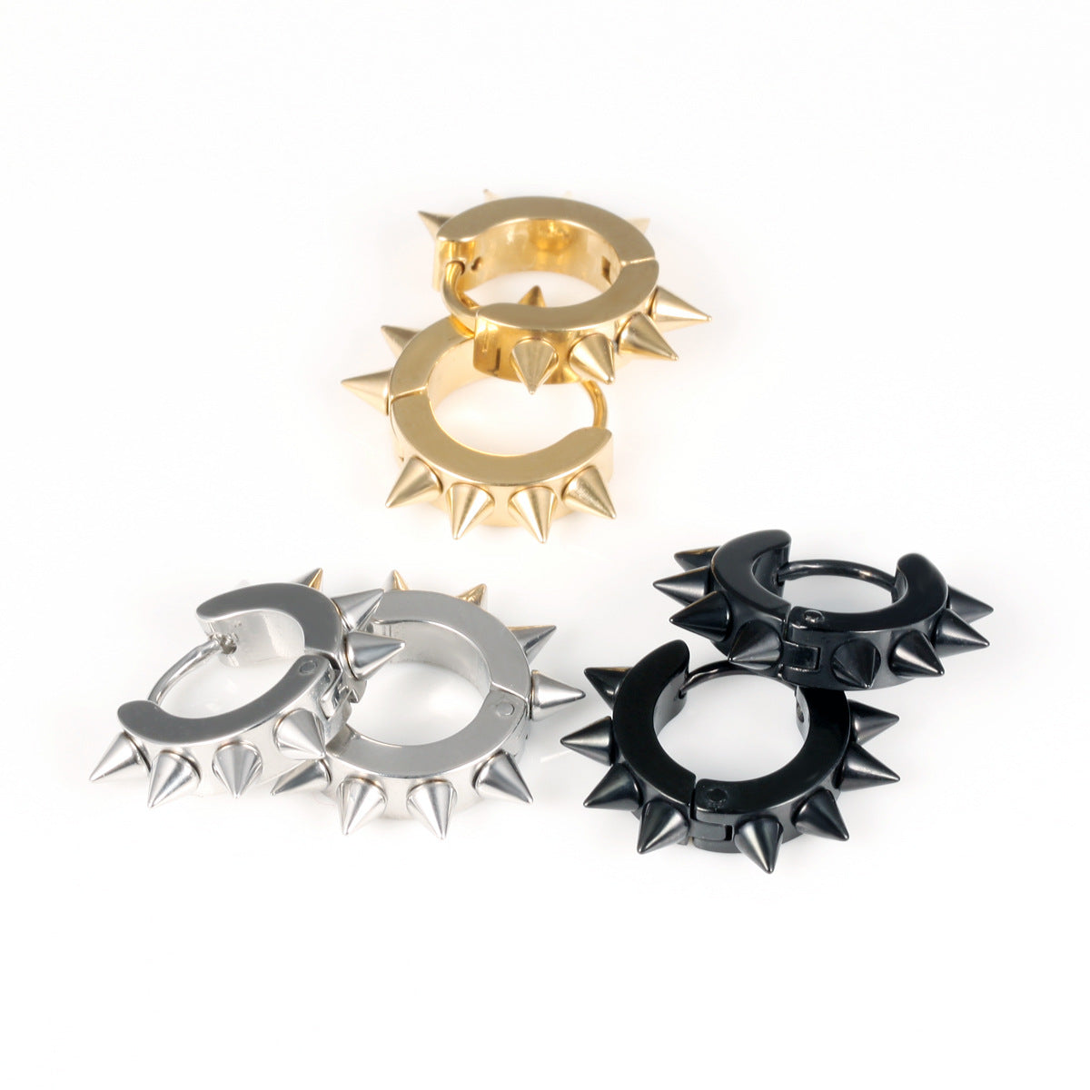 Stainless Steel Cone Hoop Earrings