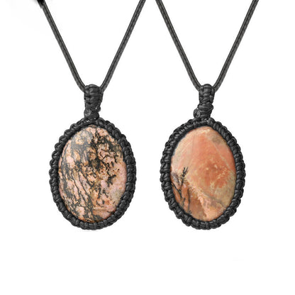 Oval Crystal Woven Necklace