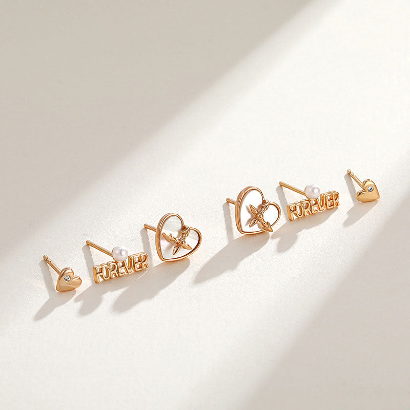 Cloud Fritillaria One Card Three Letter Love Stud Earrings