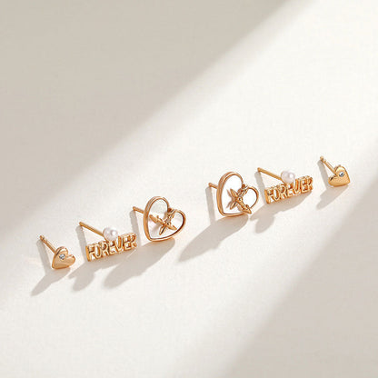 Cloud Fritillaria One Card Three Letter Love Stud Earrings