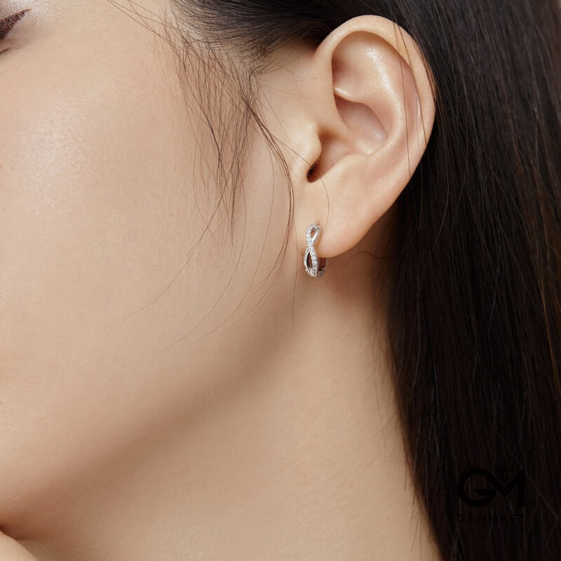 S925 Sterling Cross Design Infinite Symbol Stud Earrings