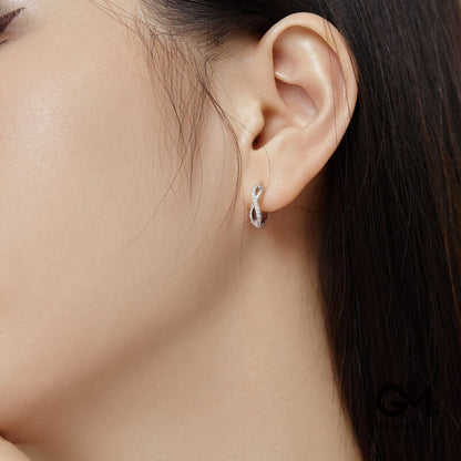 S925 Sterling Cross Design Infinite Symbol Stud Earrings