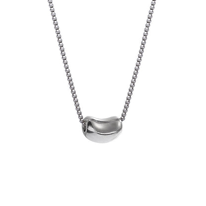 Simple Acacia Bean Design Sense Titanium Steel Necklace
