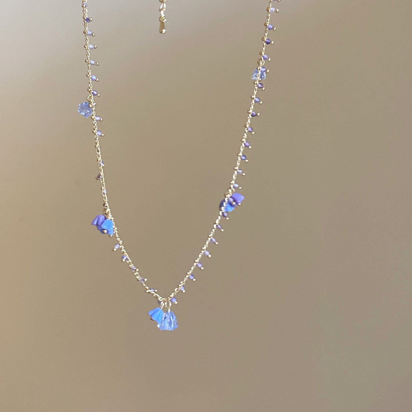 Temperament Violet Colored Stone Necklace