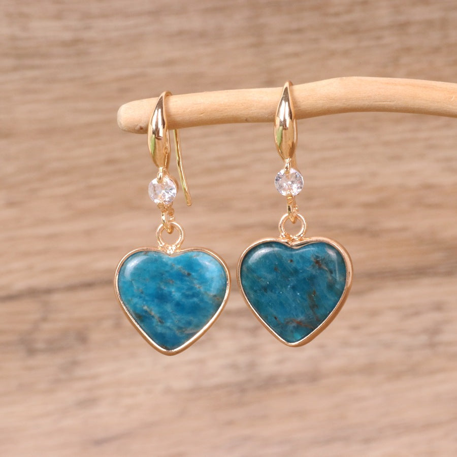 Blue Love Emperor Stone Pendant Earrings
