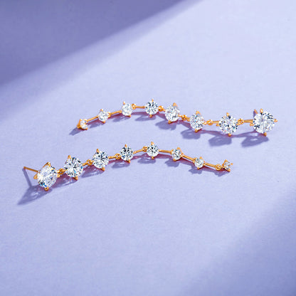 Long High-end Full Zircon Earrings for Women