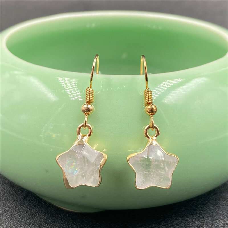 Olivenorma Natural Crystal Stone Earrings
