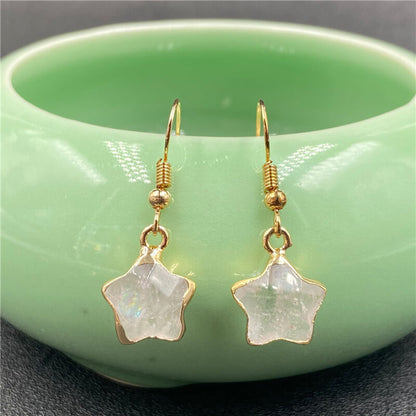 Olivenorma Natural Crystal Stone Earrings