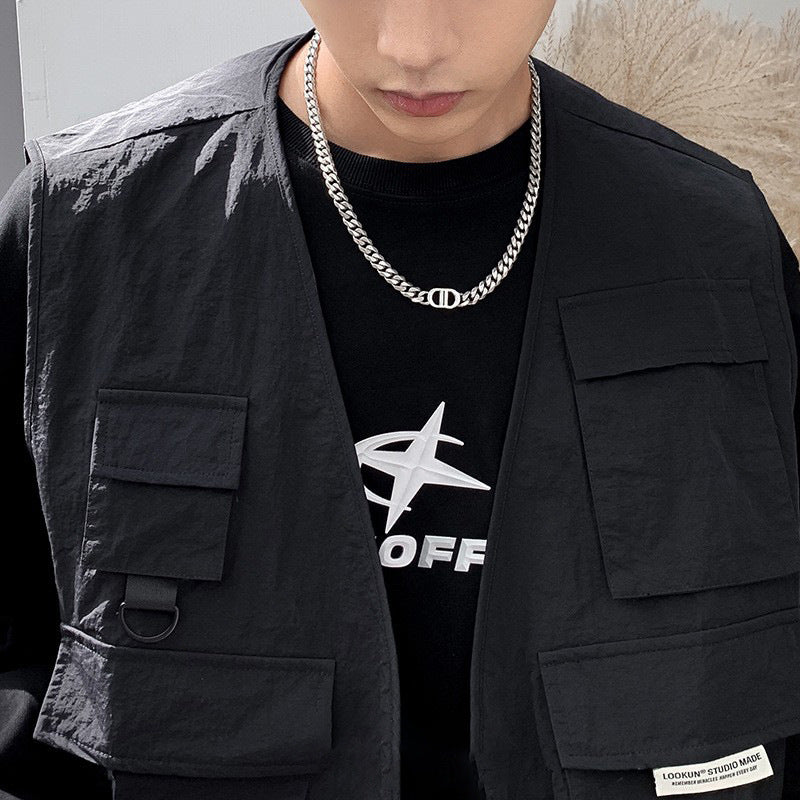 Niche Trend Hip Hop Men's Hundred Titanium Steel Necklace