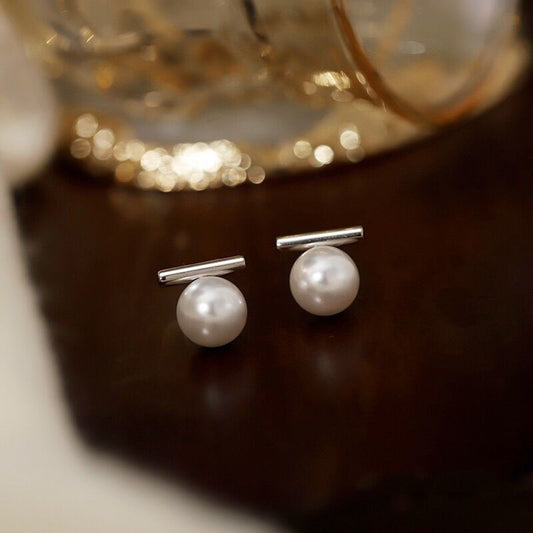 S925 Sterling Silver French Pearl Earrings