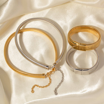 Titanium Steel Elastic Snake Chain Bracelet