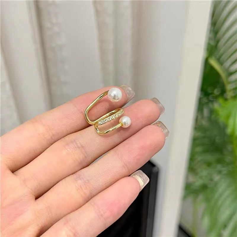 Multi-layer Pearl Ear Clip Simple Temperament