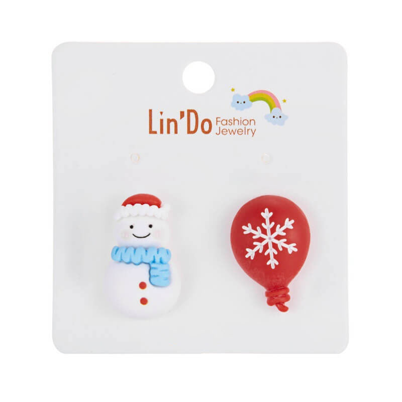 Santa Claus Deer Bells Christmas Tree Asymmetrical Earrings