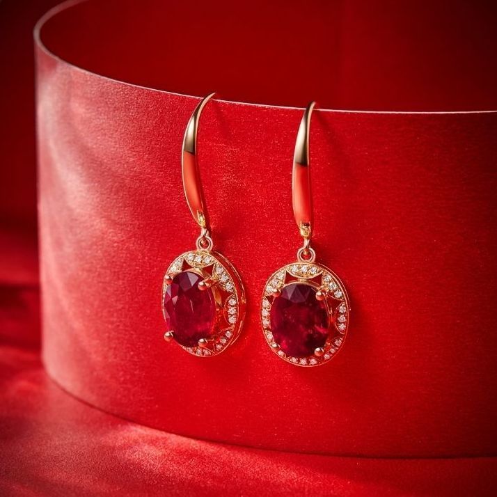 Faxul Pigeon Blood Tourmaline Earrings