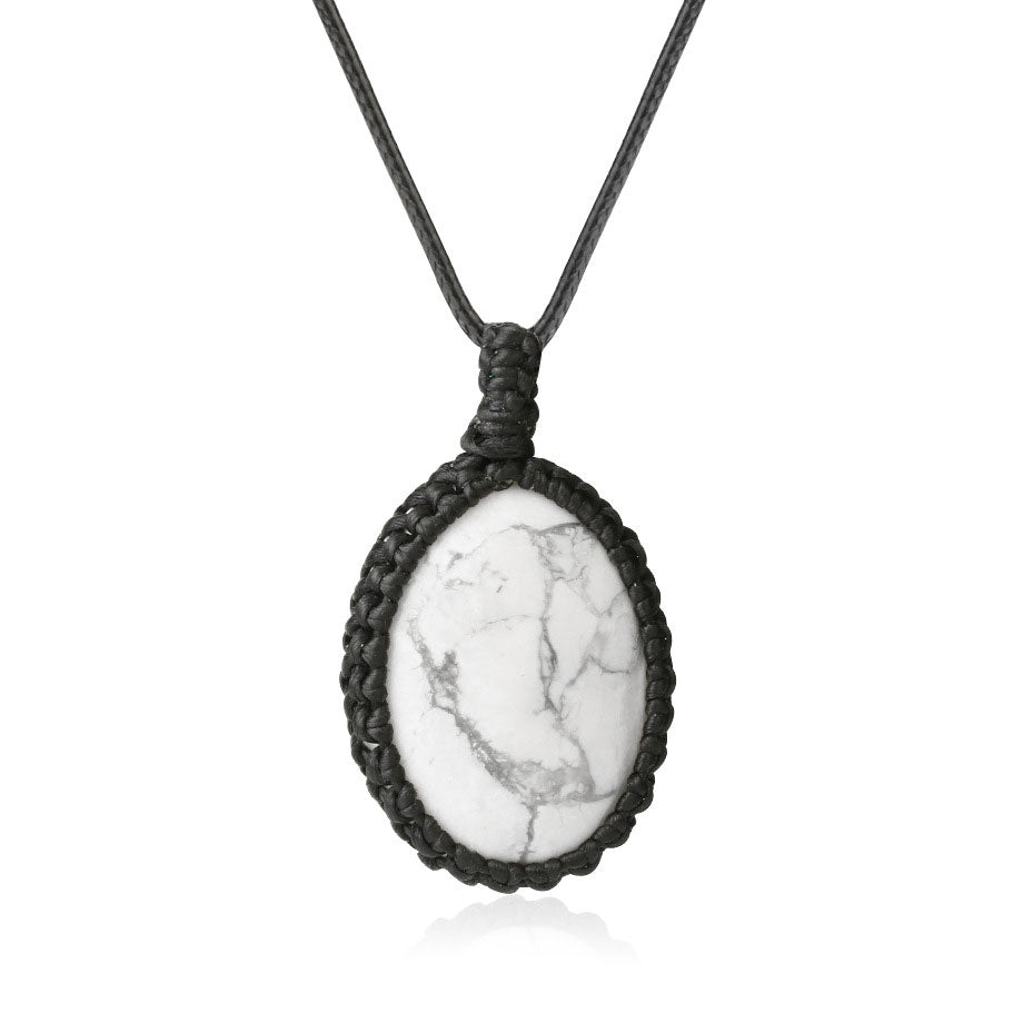 Oval Crystal Woven Necklace