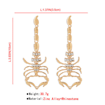 Halloween Scorpion Full Stones Drop Earrings
