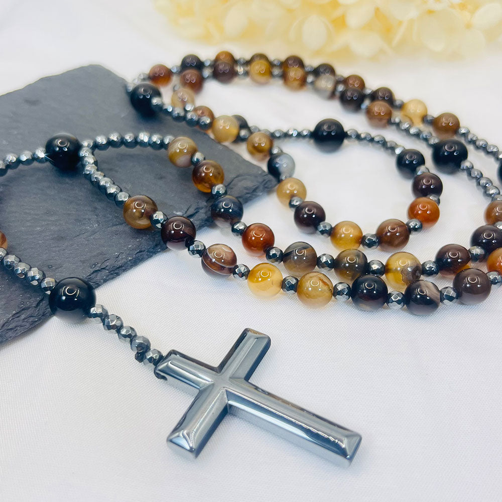 Cross Catholic Rosary Necklace