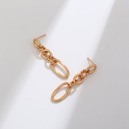 Long Twist Oval Earrings