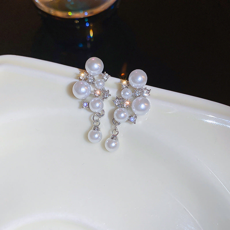 Luxury Full Stones Sun Olive & Grape Shape Drop Earrings