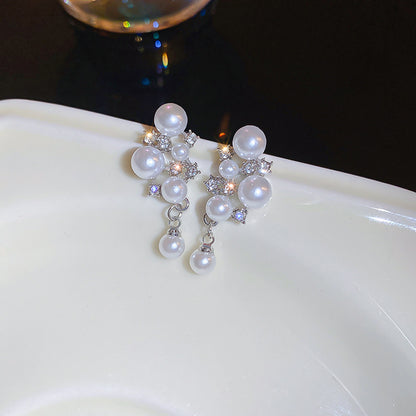 Luxury Full Stones Sun Olive & Grape Shape Drop Earrings