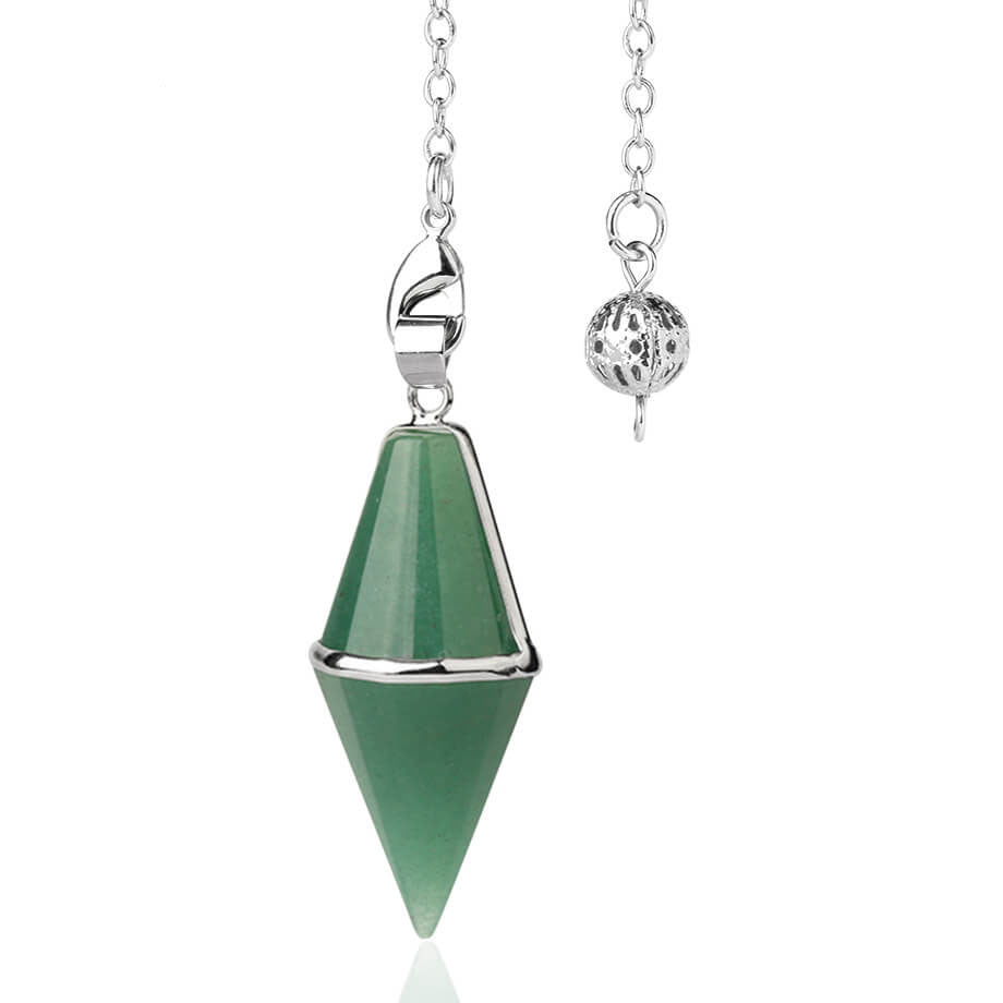 Stone Cut Crystal Cone Pendant