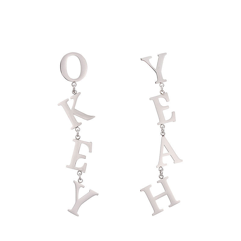 Fashion Personality Letter Niche Earrings