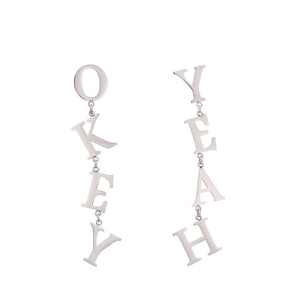 Fashion Personality Letter Niche Earrings