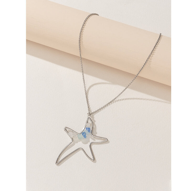 Colorful Sea Glass Geometric Design Necklace